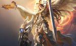  armor brown_hair league_of_angels shield sword weapon wings 