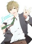  brown_hair free! green_eyes necktie school_uniform smile tachibana_makoto tanshi 