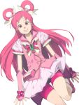  1girl akinbo_(hyouka_fuyou) bike_shorts cure_dream gloves hair_ornament hair_rings jewelry long_hair magical_girl pink_eyes pink_hair precure ribbon shorts_under_skirt skirt smile solo twintails yes!_precure_5 yumehara_nozomi 