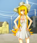  absurdres bakemonogatari blonde_hair hat highres monogatari_(series) oshino_shinobu sunlight 