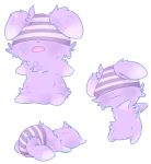  cat espurr no_humans object_on_head panties panties_on_head pokemon pokemon_(game) pokemon_xy purple_panties solo striped striped_panties transparent_background underwear 