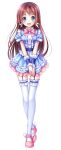  1girl blue_eyes brown_hair dress frills long_hair mukaido_manaka nagi_no_asukara porori_(yyiyi1234) standing thigh-highs 