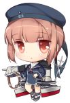  1girl chibi gun hat kantai_collection personification red_eyes redhead rei_(rei&#039;s_room) sailor_collar sailor_hat short_hair simple_background solo weapon white_background z3_max_schultz_(kantai_collection) 