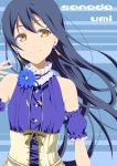  birthday blue_hair blush brown_eyes character_name dress long_hair love_live!_school_idol_project sonoda_umi 