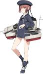  1girl full_body hat kantai_collection official_art personification red_eyes redhead sailor_collar sailor_hat shimada_fumikane short_hair solo standing transparent_background z3_max_schultz_(kantai_collection) 