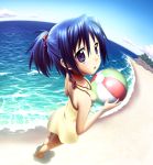  ball barefoot beach beachball crossdressing fisheye fumotono_mikoto male ocean original solo trap 