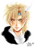  blonde_hair caesar_anthonio_zeppeli green_eyes headband icoico icoico17 jojo_no_kimyou_na_bouken male portrait 