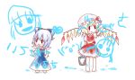  blue_hair child_drawing cirno fang flandre_scarlet hong_meiling kuromame_(8gou) letty_whiterock paint touhou translated wings 