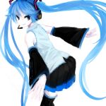  3d_(artist) blue_eyes blue_hair hatsune_miku long_hair skirt solo thighhighs twintails very_long_hair vocaloid 