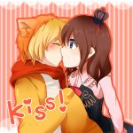  az_(shotatteiiyone) bad_id bow crown kiss otomori sakutarou scarf umineko_no_naku_koro_ni ushiromiya_maria 