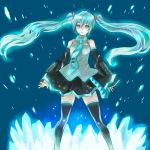  aqua_eyes aqua_hair hatsune_miku kochimo solo thigh-highs thighhighs twintails vocaloid zettai_ryouiki 