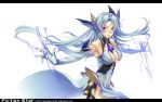  bad_id blue_eyes blue_hair breasts cleavage gloves hands original solo wallpaper 