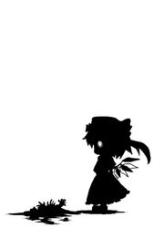  corpse flandre_scarlet milksea monochrome silhouette solo touhou wings 