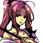  9wa final_fantasy final_fantasy_iv final_fantasy_iv_the_after long_hair pink_hair ponytail porom staff 