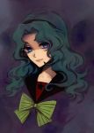  bishoujo_senshi_sailor_moon blue_eyes bow green_hair kaiou_michiru rinka solo 