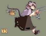 basket cheese epurasu grey_hair jewelry long_skirt mouse mouse_ears mouse_tail nazrin pendant red_eyes short_hair skirt solo tail touhou