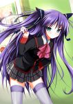  dutch_angle leaning_forward little_busters! little_busters!! long_hair mycstea purple_hair sasasegawa_sasami solo thigh-highs thighhighs twintails 
