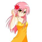  flower hayate_no_gotoku! katsura_hinagiku long_hair pink_hair school_uniform shuu_(sm) solo yellow_eyes 