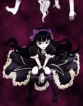  alice_(yuu-gi-ou) black_hair boots doll_chimera doll_joints dress duel_monster gothic_lolita hair_ribbon lolita_fashion purple ribbon white_skin yuu-gi-ou yuu-gi-ou_gx 