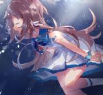  1girl blue_hair brown_hair ekki long_hair mukaido_manaka nagi_no_asukara school_uniform underwater 