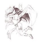  1girl dragon_ears monochrome sketch solo yoshitomi_akihito 