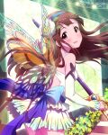  blush brown_hair fairy idolmaster idolmaster_million_live! long_hair red_eyes shy tanaka_kotoha wings 