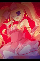  1girl blonde_hair closed_eyes eyepatch harime_nui hitsukuya kill_la_kill long_hair solo 