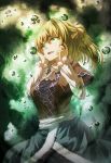  1girl arm_warmers blonde_hair green_eyes highres ibuki_notsu mizuhashi_parsee open_mouth pointy_ears ponytail short_hair solo tears touhou 