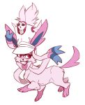  azzly clothed_pokemon fusion hat highres jakuzure_nonon kill_la_kill pink_eyes pokemon pokemon_(creature) shako_cap skull sylveon 