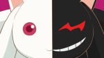  artist_request crossover dangan_ronpa grin happy heterochromia kyubey looking_at_viewer mahou_shoujo_madoka_magica monokuma no_humans pink_eyes red_eyes smile source_request trait_connection 