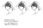  1girl antenna_hair braid capcom concept_art decapre garrison_cap hat mask monochrome official_art solo street_fighter street_fighter_iv translation_request twin_braids ultra_street_fighter_iv 