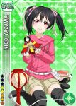  black_hair character_name doll dress long_hair love_live!_school_idol_project red_eyes smile twintails yazawa_nico 