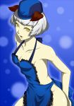  1girl animal_ears apron bob_cut dog_ears elizabeth_(persona) frilled_apron frills hat kamui_sathi naked_apron pale_skin persona persona_3 short_hair solo yellow_eyes 