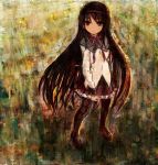  1girl akemi_homura argyle argyle_legwear black_hair hairband long_hair mahou_shoujo_madoka_magica solo very_long_hair 