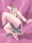  alternate_costume black_dress breasts brown_eyes brown_hair chun-li cleavage double_bun dress fighting_stance iad large_breasts lips pumps short_hair side_slit street_fighter street_fighter_iv thick_thighs thighs wrist_cuffs 