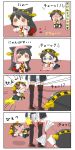  4koma animal_ears cat_ears chibi comic detached_sleeves glasses hairband haruna_(kantai_collection) hiei_(kantai_collection) highres kantai_collection kemonomimi_mode kirishima_(kantai_collection) nontraditional_miko translation_request yuureidoushi_(yuurei6214) 