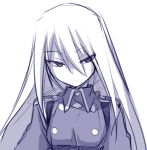  1girl bust ikune_juugo long_hair looking_at_viewer monochrome simple_background solo white_background 