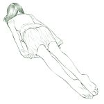  1girl artist_self-insert barefoot monochrome original sketch skirt solo yoshitomi_akihito 