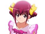  1girl blush hoshizora_miyuki looking_at_viewer nanaku_teiru pink_eyes pink_hair precure short_hair smile_precure! twintails 