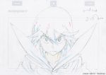  1girl color_trace commentary highres key_frame kill_la_kill matoi_ryuuko official_art partially_colored senketsu sketch trigger_(company) 