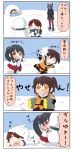  comic hatsuyuki_(kantai_collection) highres igloo jacket kantai_collection multiple_girls puchimasu! scarf sendai_(kantai_collection) shirayuki_(kantai_collection) skirt snowball snowball_fight snowman tears tenryuu_(kantai_collection) translation_request yahagi_(kantai_collection) yuureidoushi_(yuurei6214) 