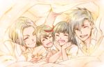  1boy 3girls ^_^ black_hair child closed_eyes family happy kill_la_kill kiryuuin_ragyou kiryuuin_satsuki kiryuuin_souichirou matoi_ryuuko multiple_girls nameetake smile spoilers what_if young 