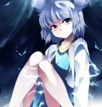  1girl absurdres animal_ears bare_legs capelet grey_hair highres kotaroukuroo looking_at_viewer mouse_ears nazrin red_eyes short_hair smile solo touhou 