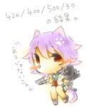  1girl animal_ears blush cat_ears cat_tail character_request chibi kantai_collection pink_hair red_eyes short_hair tail yasiro 