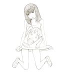  1girl monochrome original sketch solo yoshitomi_akihito 