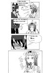  ahoge artist_request comic cup detached_sleeves eyepatch hairband headgear highres japanese_clothes kantai_collection kongou_(kantai_collection) long_hair monochrome multiple_girls short_hair teacup tenryuu_(kantai_collection) translation_request 