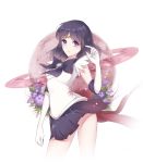  1girl bishoujo_senshi_sailor_moon black_hair black_skirt brunette_(realsyaoran) elbow_gloves flower gloves magical_girl planet sailor_saturn short_hair skirt solo tiara tomoe_hotaru violet_eyes white_gloves 