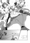  artist_request comic hands kantai_collection long_hair monochrome panties personification torn_clothes translation_request underwear yamato_(kantai_collection) 
