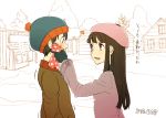  black_hair blue_eyes gloves hat heart jacket long_hair o-yuki smile south_park stan_marsh violet_eyes wendy_testaburger 