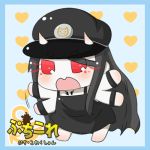  1girl battleship-symbiotic_hime chibi comic hat kantai_collection long_hair lowres open_mouth puchimasu! red_eyes shinkaisei-kan translation_request yuureidoushi_(yuurei6214) 